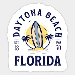 Daytona Beach Florida Surf Summer Vacation Vintage Sticker